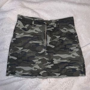 Camo jean skirt